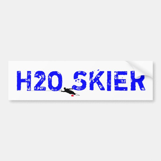 Water Ski "H2O SKIER" Bumper Sticker (Front)