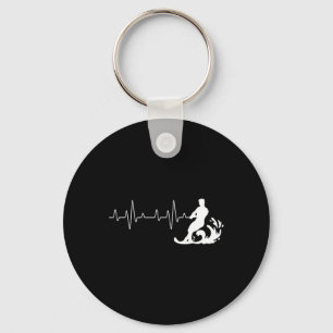 Water Ski Heartbeat - Waterskier Watersports Water Keychain