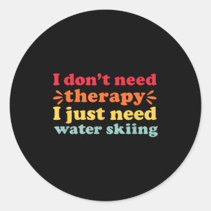 Water ski i love water skiing for men and women classic round sticker