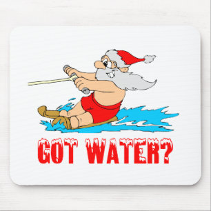 Water Ski Santa Mouse Pad