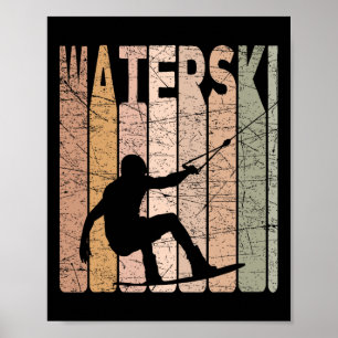 Water Ski Vintage Water Skiing Retro Water Skier Poster