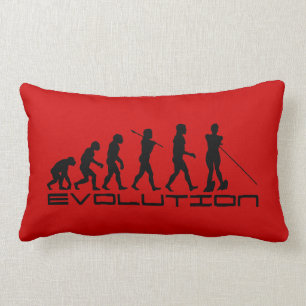 Water Ski Waterski Sport Evolution Art Lumbar Pillow