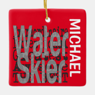 Water Skier Extraordinaire CUSTOM Ceramic Ornament
