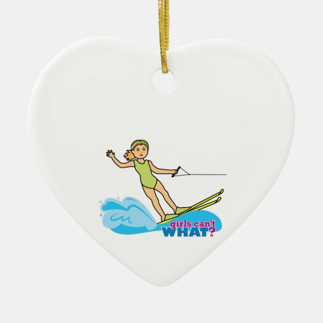 Water-Skier-Girl 2 Ceramic Ornament (Front)