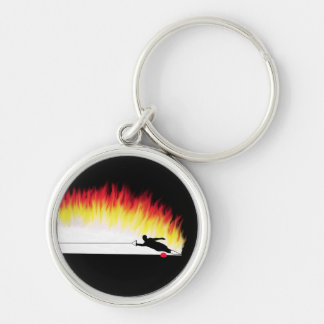 Water Skier With Flames Keychain