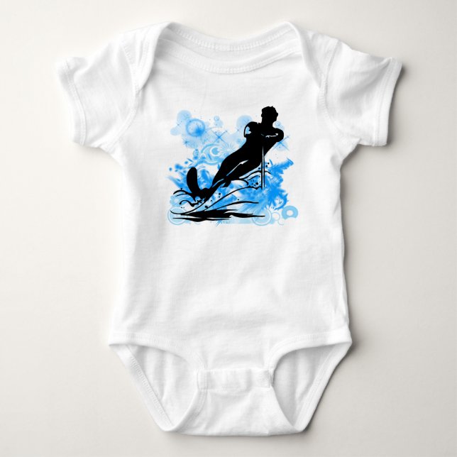 Water Skiing Baby Bodysuit (Front)