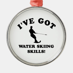 Water Skiing designs and gift items Metal Ornament