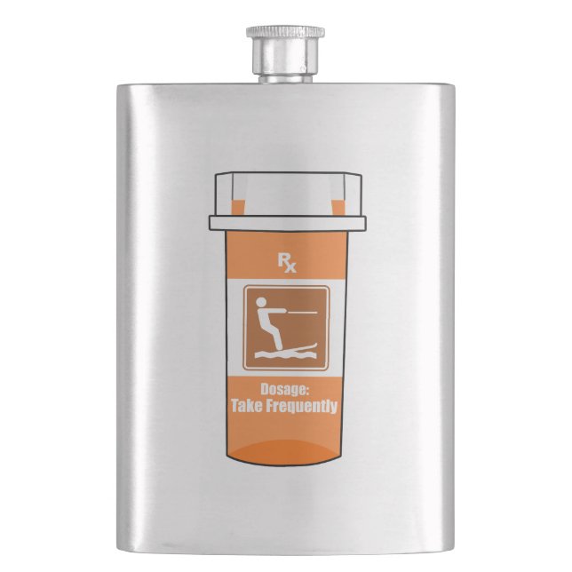 Water Skiing Is My Drug Hip Flask (Front)