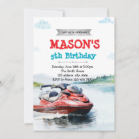 Water skiing Jet Ski party invitation