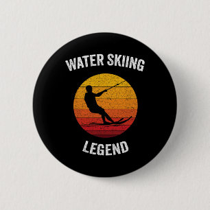 Water Skiing Legend Vintage Waterskiing Ski 2 Inch Round Button