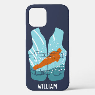 Water Skiing Life Jacket Graphic Personalized iPhone 12 Case