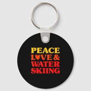 Water skiing love water skiing for women and men keychain