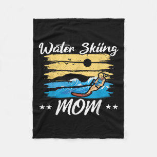 Water Skiing Mom Waterskiing Water Skiing Mothers Fleece Blanket