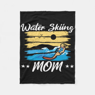 Water Skiing Mom Waterskiing Water Skiing Mothers  Fleece Blanket