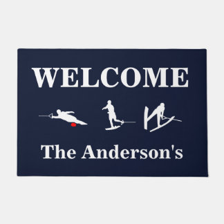 Water Skiing Personalized Door Mat