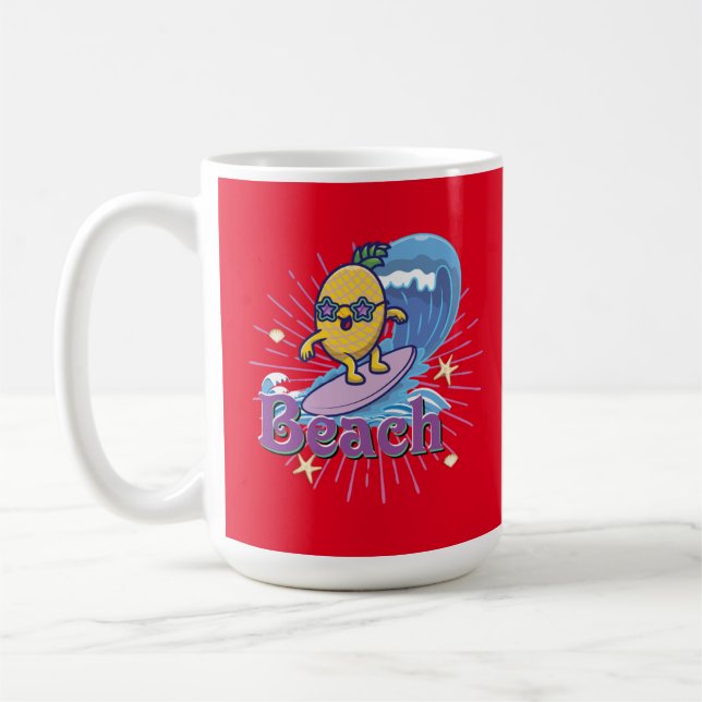 Water skiing Pineapple Coffee Mug (Left)