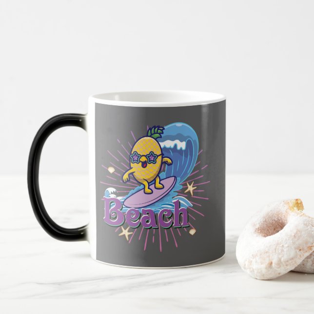 Water skiing Pineapple Magic Mug (With Donut)