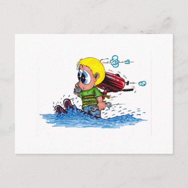 water skiing postcard (Front)
