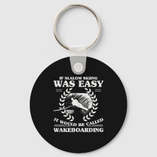 Water skiing wakeboarding retro slalom skiing was keychain