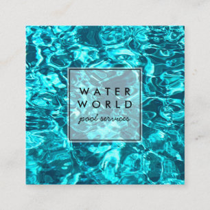 Water Sparkles Swimming Pool Service Photo Travel  Square Business Card