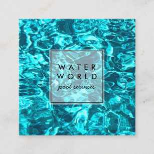 Water Sparkles Swimming Pool Service Photo Travel  Square Business Card
