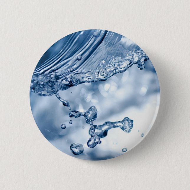 Water Splash 2 Inch Round Button (Front)