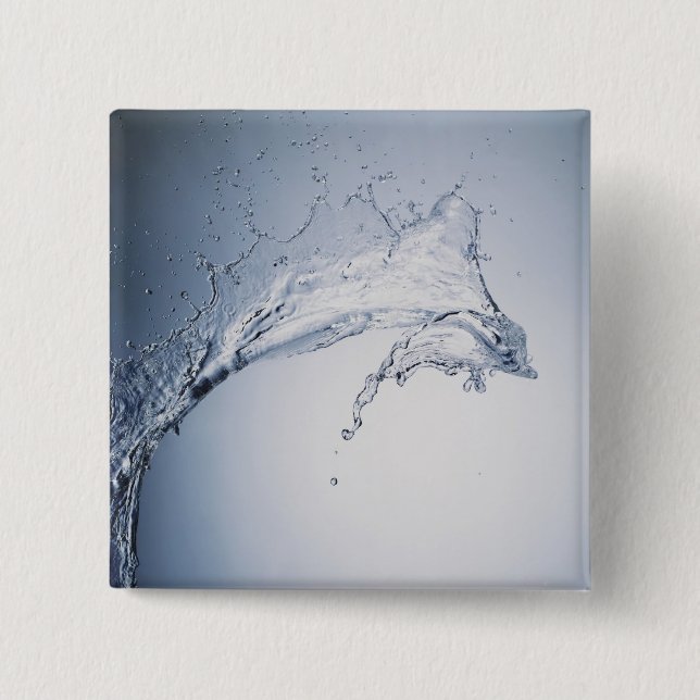Water Splash 2 Inch Square Button (Front)