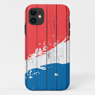 Water Splash Art On Wooden Pattern,Wood Pattern iPhone 11 Case