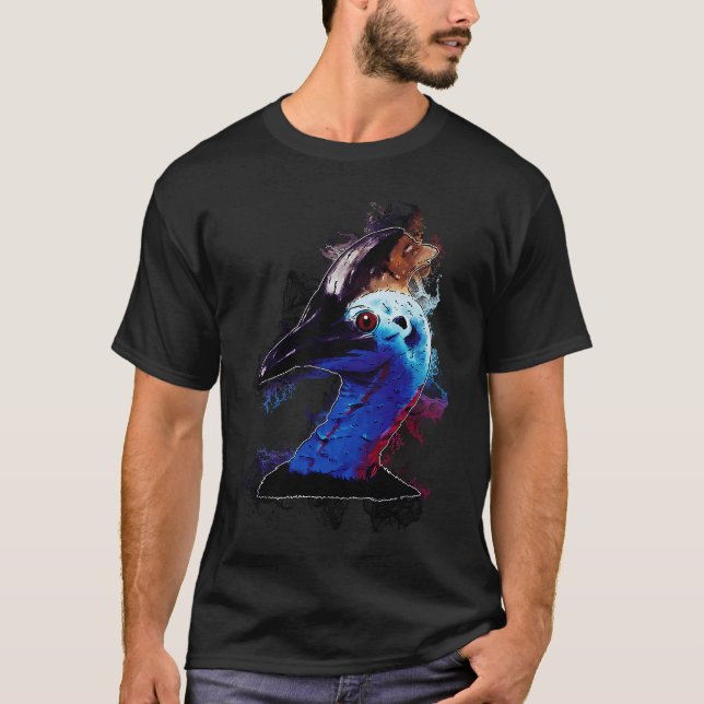 Water Splash Bird Head Cassowary T-Shirt (Front)