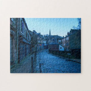 Water Street Todmorden - Cobbled Charm at Dusk Jigsaw Puzzle