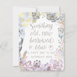 Water Succulents Bridesmaid Card