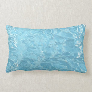 Water Summertime Sunlight Blue White Pool Lumbar Pillow