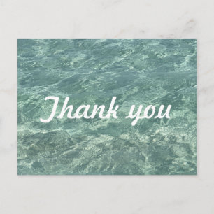 Water Swimming Pool Beach Ocean Patterns Thank You Postcard