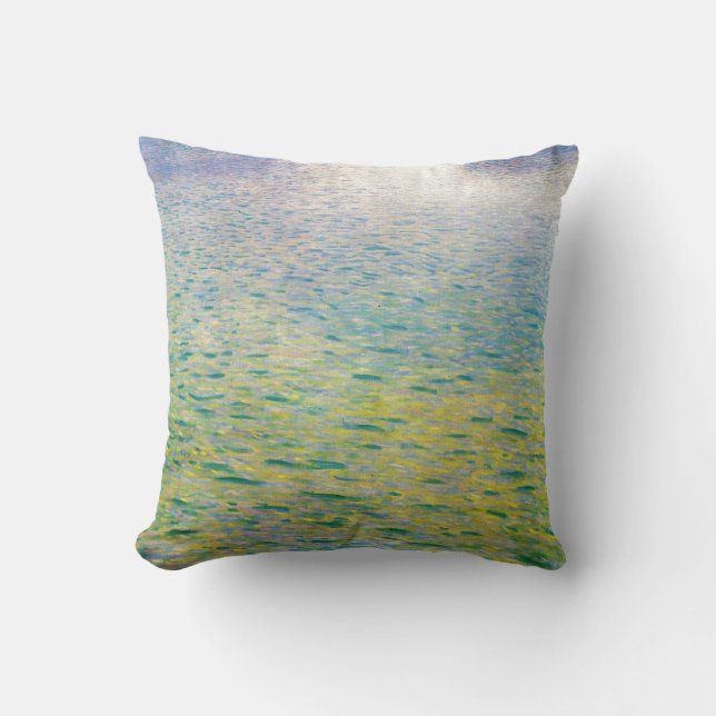 Water symbolism paiting by Gustav Klimt Throw Pillow (Front)