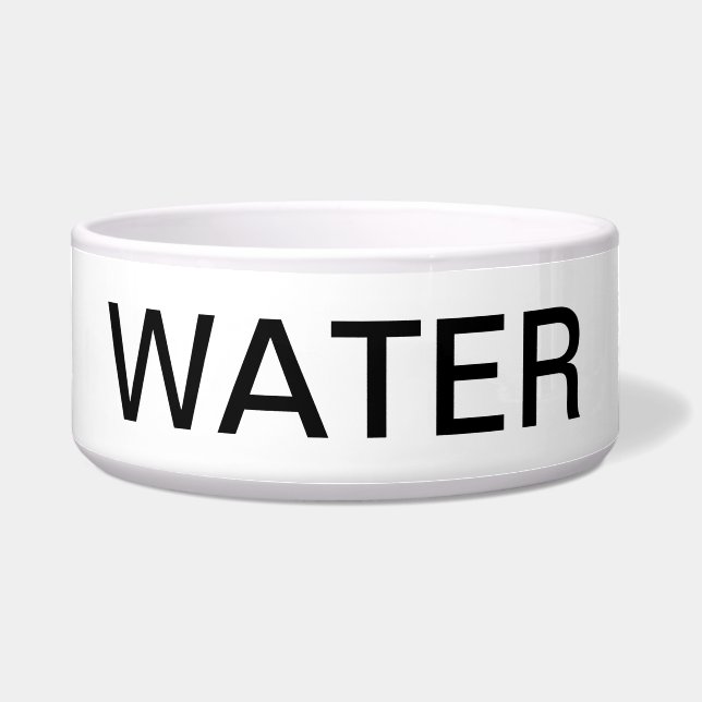"Water" Text Design Pet Bowl  (Front)