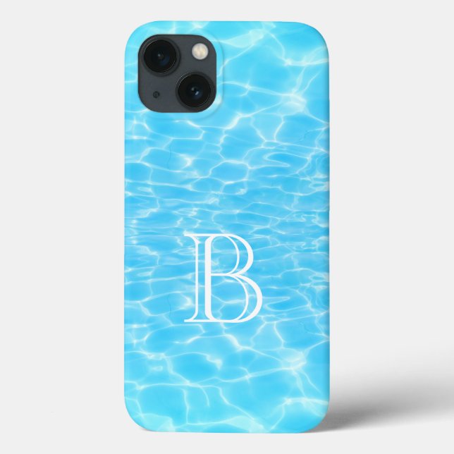 Water Texture water ripples cool modern monogram  Case-Mate iPhone Case (Back)