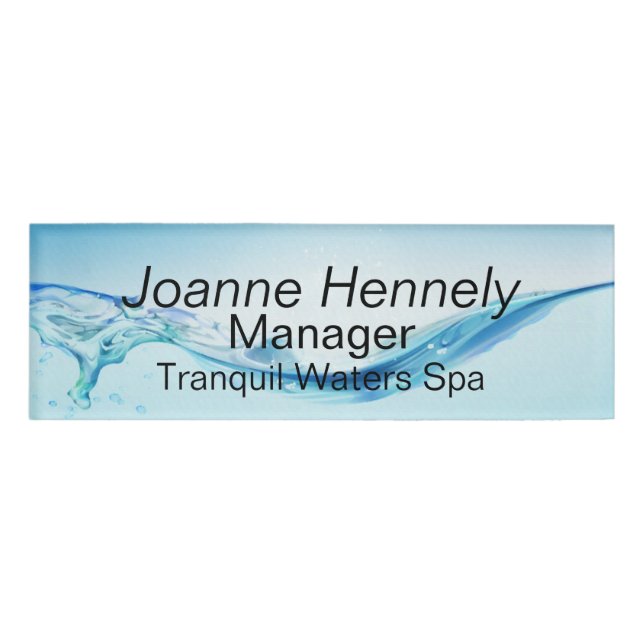 Water Theme Custom Name Tag (Front)