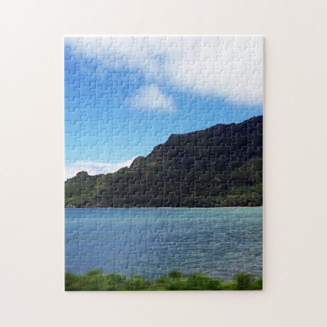 Water to Mountain photo created as a jigsaw puzzle (Vertical)