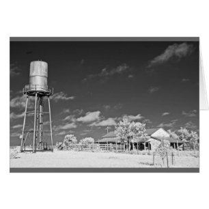 Water tower and barn on Texas ranch