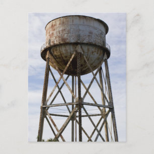 Water Tower at Alcatraz Postcard