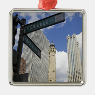 Water Tower, Chicago, Illinois, USA Metal Ornament
