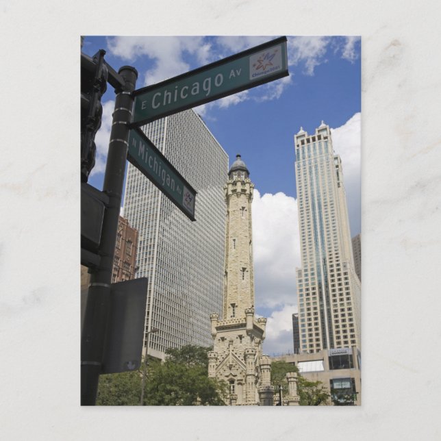 Water Tower, Chicago, Illinois, USA Postcard (Front)