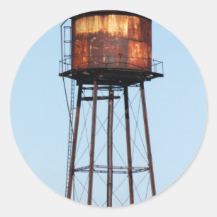 Water Tower Classic Round Sticker