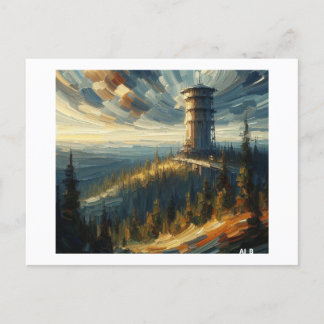 Water Tower in Landscape,  Postcard