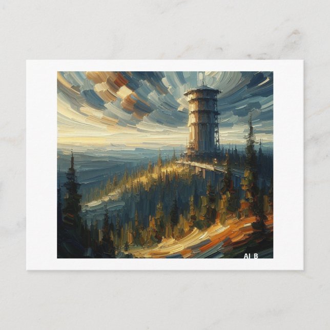 Water Tower in Landscape,  Postcard (Front)