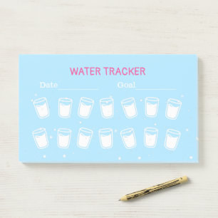 water tracker drinking control planner post-it notes