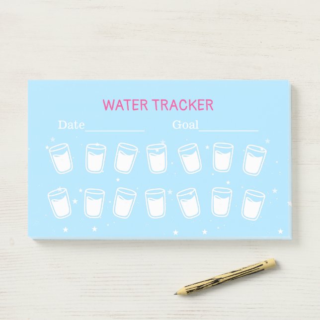 water tracker drinking control planner post-it notes (On Desk)