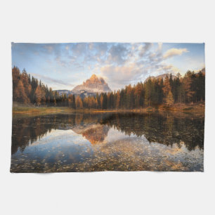 Water   Tre Cime Di Lavaredo Italy Kitchen Towel