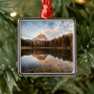 Water   Tre Cime Di Lavaredo Italy Metal Ornament