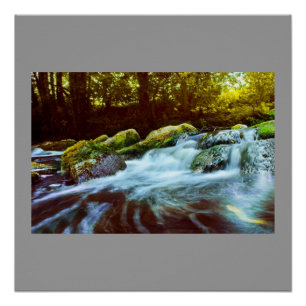 Water Waterfall Rock Green Nature Name Personalize Poster